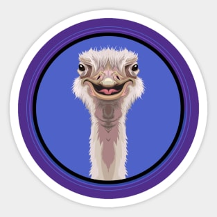 Ostrich Circle Sticker